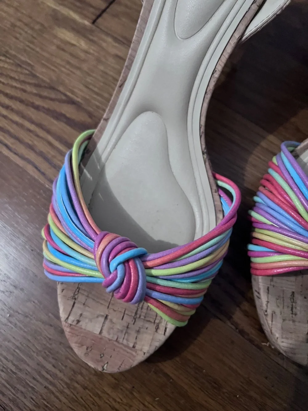 Jessica Simpson Rainbow Knot Platform Heels | Size 10 | Cork | Ankle Strap